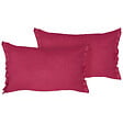 BELIANI - Lot de 2 coussins décoratifs SASSAFRAS Lin 30 x 45 cm Rouge Bordeaux Unicolore - vignette