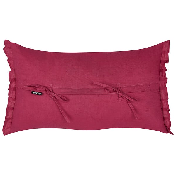 BELIANI - Lot de 2 coussins décoratifs SASSAFRAS Lin 30 x 45 cm Rouge Bordeaux Unicolore - large