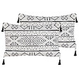 BELIANI - Lot de 2 coussins décoratifs SCHEFFLERA Velours 30 x 50 cm Blanc Motif géométrique - vignette