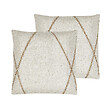 BELIANI - Lot de 2 coussins décoratifs LICUALA 45 x 45 cm Beige Motif géométrique - vignette