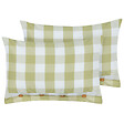 BELIANI - Lot de 2 coussins décoratifs TAMNINE 40 x 60 cm Vert clair À carreaux - vignette