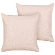 BELIANI - Lot de 2 coussins décoratifs LEUZEA Bouclé 60 x 60 cm Rose pastel Unicolore - vignette