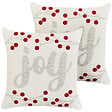 BELIANI - Lot de 2 coussins décoratifs PRALINE Velours 45 x 45 cm Blanc Motif de Noël - vignette