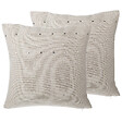 BELIANI - Lot de 2 coussins décoratifs GAURA 45 x 45 cm Beige clair Unicolore - vignette