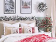 BELIANI - Lot de 2 coussins décoratifs SVEN 30 x 50 cm Rouge Motif de Noël - vignette