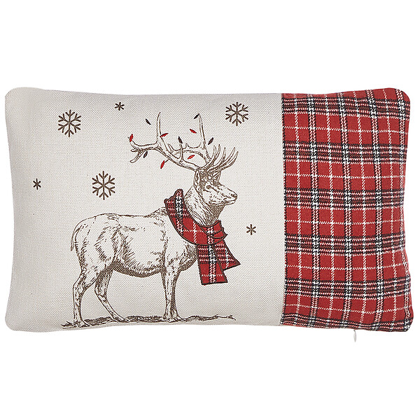 BELIANI - Lot de 2 coussins décoratifs SVEN 30 x 50 cm Rouge Motif de Noël - large