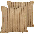 BELIANI - Lot de 2 coussins décoratifs RAKYA Fourrure synthétique 45 x 45 cm Marron clair À rayure - vignette