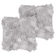 BELIANI - Lot de 2 coussins décoratifs LUBHA Fourrure synthétique 42 x 42 cm Gris clair Unicolore - vignette