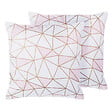 BELIANI - Lot de 2 coussins décoratifs CLARKIA Coton 45 x 45 cm Rose Motif géométrique - vignette