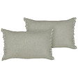BELIANI - Lot de 2 coussins décoratifs SASSAFRAS Lin 30 x 45 cm Gris clair Unicolore - vignette