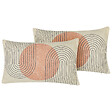 BELIANI - Lot de 2 coussins décoratifs GERBERA 30 x 50 cm Multicolore Motif abstrait - vignette