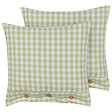 BELIANI - Lot de 2 coussins décoratifs TALYA 45 x 45 cm Vert olive À carreaux - vignette