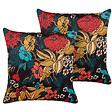 BELIANI - Lot de 2 coussins décoratifs PROTEA Velours 45 x 45 cm Multicolore Motif floral - vignette