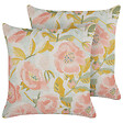 BELIANI - Lot de 2 coussins décoratifs ZAHRIYE 45 x 45 cm Rose Motif floral - vignette
