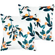 BELIANI - Lot de 2 coussins décoratifs KNAUTIA Velours 45 x 45 cm Multicolore Motif de plante - vignette