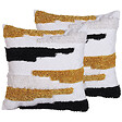 BELIANI - Lot de 2 coussins décoratifs MONARDA 45 x 45 cm Multicolore Motif abstrait - vignette
