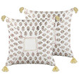BELIANI - Lot de 2 coussins décoratifs SETOSA Coton 45 x 45 cm Multicolore Motif géométrique - vignette