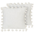 BELIANI - Lot de 2 coussins décoratifs JASMINE 45 x 45 cm Blanc Unicolore - vignette