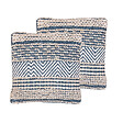BELIANI - Lot de 2 coussins décoratifs DEWBERRY Coton 45 x 45 cm Bleu Motif géométrique - vignette