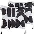 BELIANI - Lot de 2 coussins décoratifs LIRIOPE 45 x 45 cm Noir/blanc Motif géométrique - vignette