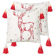 BELIANI - Lot de 2 coussins décoratifs VALLOTA Coton 45 x 45 cm Blanc Motif de Noël - vignette
