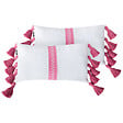BELIANI - Lot de 2 coussins décoratifs LOVELY Coton 30 x 50 cm Blanc Rose - vignette