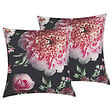 BELIANI - Lot de 2 coussins décoratifs HEDERA 45 x 45 cm Noir Motif floral - vignette