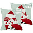 BELIANI - Lot de 2 coussins décoratifs PUDDING Coton 45 x 45 cm Rouge - vignette