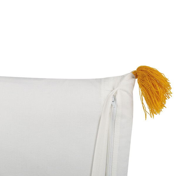 BELIANI - Lot de 2 coussins décoratifs BILOBA Coton 45 x 45 cm Jaune Motif floral - large