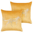 BELIANI - Lot de 2 coussins décoratifs MARULA Velours 45 x 45 cm Moutarde Motif animal - vignette
