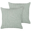 BELIANI - Lot de 2 coussins décoratifs TELLIMA Coton 45 x 45 cm Vert menthe Motif géométrique - vignette