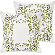BELIANI - Lot de 2 coussins décoratifs ZALEYA Coton 45 x 45 cm Blanc Motif floral - vignette