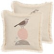 BELIANI - Lot de 2 coussins décoratifs WATTLE 60 x 60 cm Beige clair Motif animal - vignette
