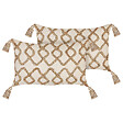 BELIANI - Lot de 2 coussins décoratifs INCANA Coton 30 x 50 cm Beige Motif géométrique - vignette