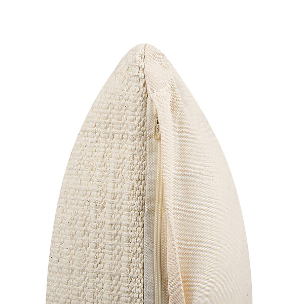 BELIANI - Lot de 2 coussins décoratifs PELLAEA Coton 45 x 45 cm Beige clair Motif géométrique - large