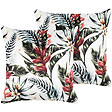 BELIANI - Lot de 2 coussins décoratifs EDELWEISS Velours 45 x 45 cm Multicolore Motif de plante - vignette