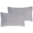 BELIANI - Lot de 2 coussins décoratifs MOTARI Velours 30 x 50 cm Gris Motif géométrique - vignette