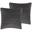 BELIANI - Lot de 2 coussins décoratifs LALAM Coton 45 x 45 cm Gris Motif géométrique - vignette