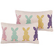BELIANI - Lot de 2 coussins décoratifs CLUSIA 30 x 50 cm Beige - vignette