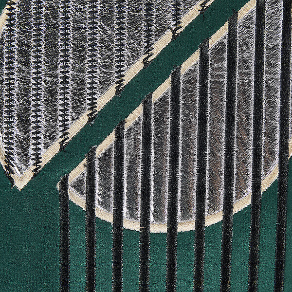 BELIANI - Lot de 2 coussins décoratifs CEROPEGIA Velours 45 x 45 cm Vert émeraude Motif géométrique - large