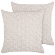 BELIANI - Lot de 2 coussins décoratifs BASALIM 45 x 45 cm Beige Unicolore - vignette