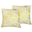 BELIANI - Lot de 2 coussins décoratifs PACHIRA Coton 45 x 45 cm Jaune Motif abstrait - vignette