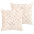 BELIANI - Lot de 2 coussins décoratifs YARROW Velours 45 x 45 cm Beige Motif géométrique - vignette
