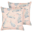 BELIANI - Lot de 2 coussins décoratifs RATIBIDA Coton 45 x 45 cm Rose - vignette