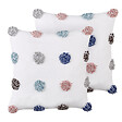 BELIANI - Lot de 2 coussins décoratifs BRACKEN Coton 45 x 45 cm Blanc - vignette