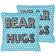 BELIANI - Lot de 2 coussins décoratifs RADZKOT Coton 40 x 40 cm Bleu - vignette