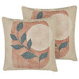 BELIANI - Lot de 2 coussins décoratifs CALLIOPSIS 45 x 45 cm Blanc Motif abstrait - vignette