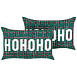 BELIANI - Lot de 2 coussins décoratifs JOYCANDY 30 x 50 cm Vert Motif de Noël - vignette