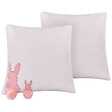 BELIANI - Lot de 2 coussins décoratifs PHLOX Coton 45 x 45 cm Blanc - vignette