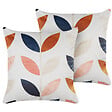 BELIANI - Lot de 2 coussins décoratifs QUINOA Velours 45 x 45 cm Multicolore Motif de plante - vignette